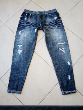 One Step Ahead Women's Stretch Jean Look Leggings